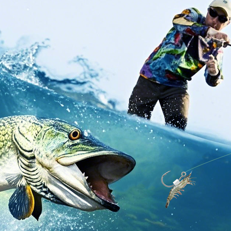 Luminous Live Shrimp Hook Set for Fishing