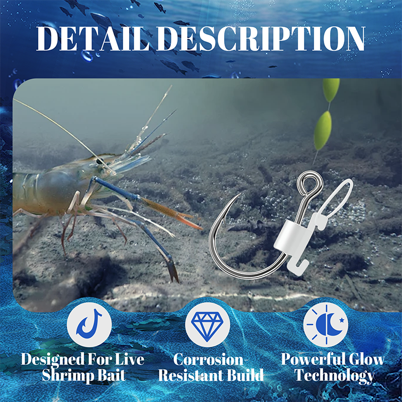 Luminous Live Shrimp Hook Set for Fishing