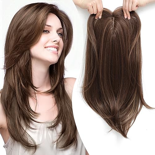 Top per Layered Hair Hairpieces with Bangs for Women with Thinning Hair