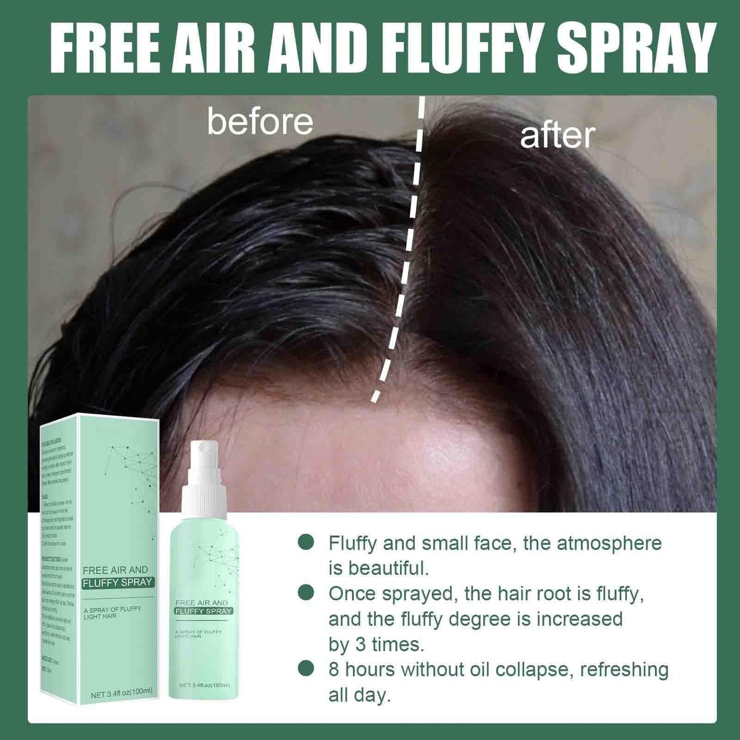 ⏰Great Sale - BUY 2 GET 1 FREE🔥🔥 Oil-Control Fluffy Volume Lift Hairspray