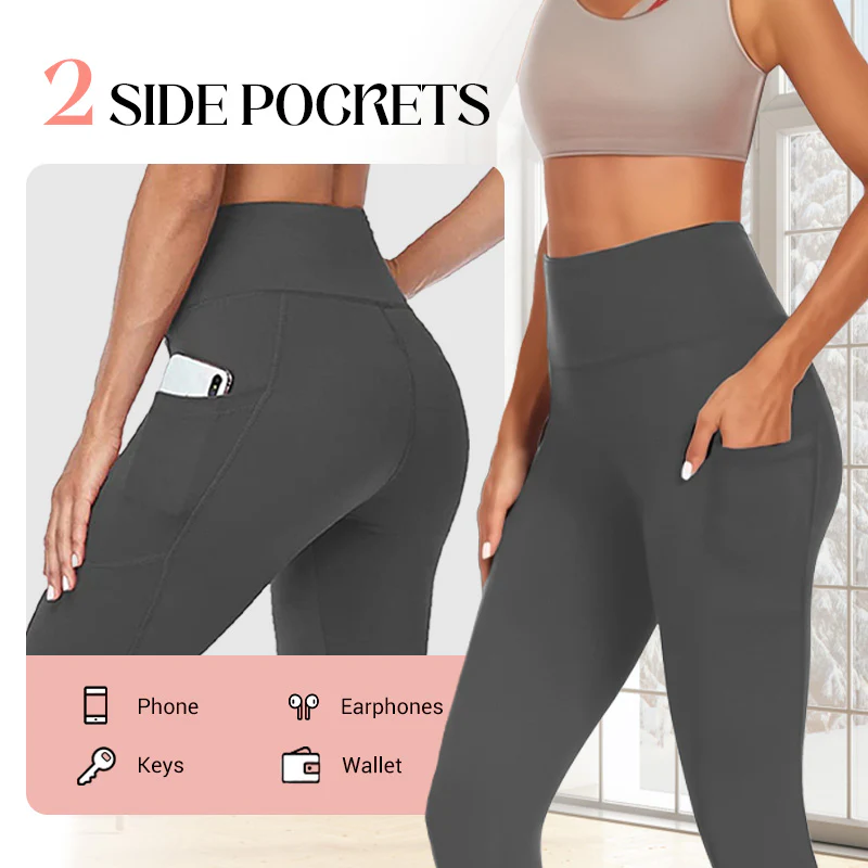 High-Waisted Butt Lifting Tummy Control Shaping Training Leggings with Side Pocket