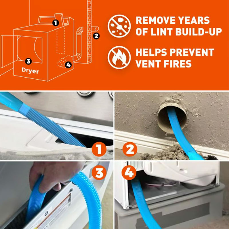 🌬️ LAST DAY SALE 50% OFF ✨Detachable Dryer Vent Cleaning Kit