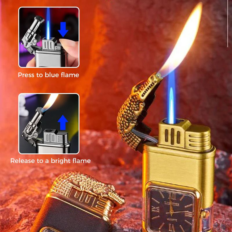 🔥Big Sale 50% OFF🔥Windproof Lighter Vintage Watch Bezel Jet Flame Torch