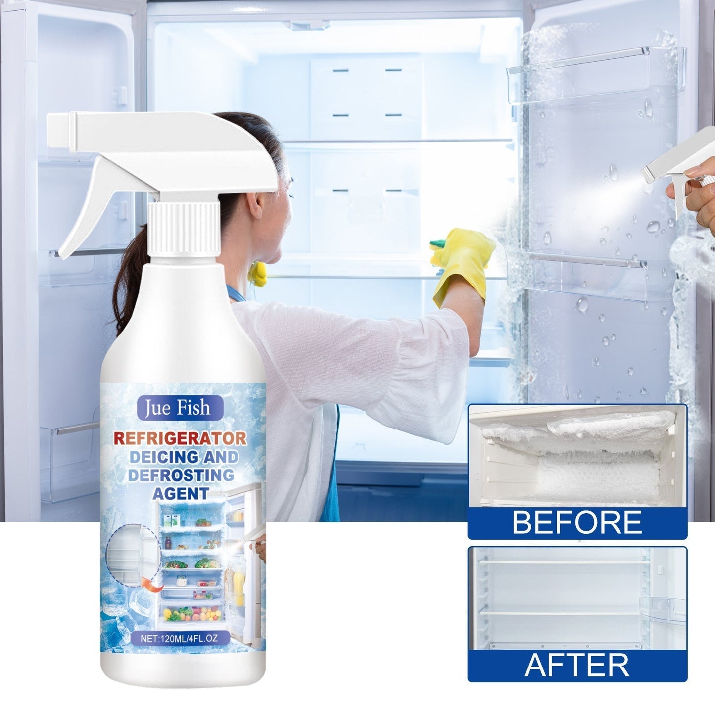 š Last Day Promotion 50% OFF - š§Defrosting Spray for Fridge Freezerš(With free spatula)