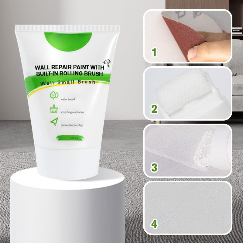Wall Repair Paint with Built-In Rolling Brush