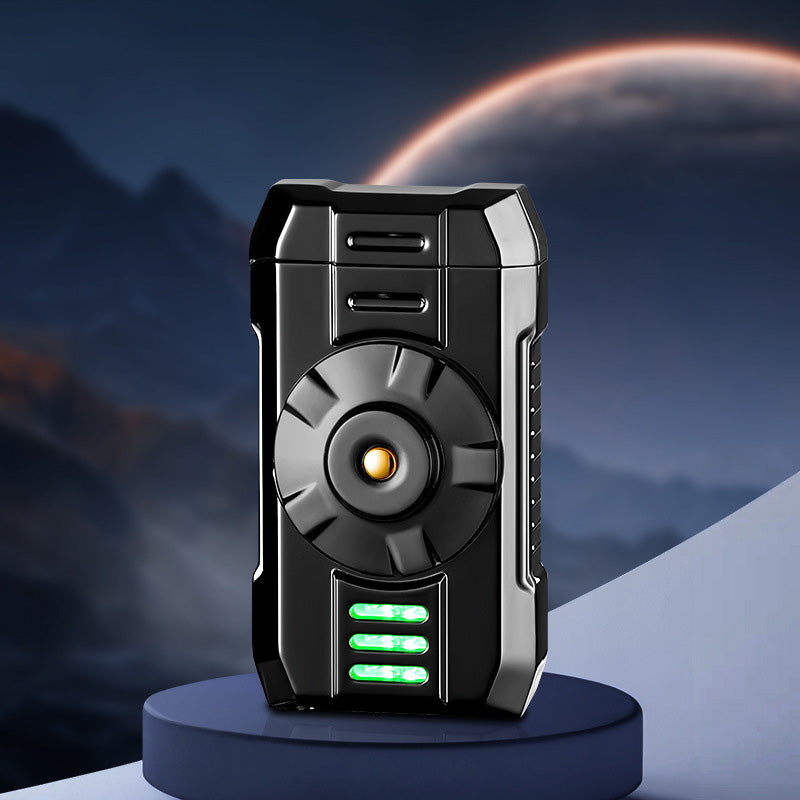 Spinning Top Windproof Button Jet Flame Lighter