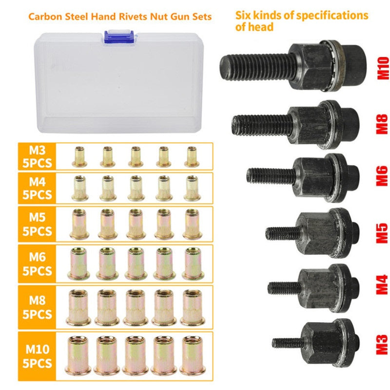 🔩Threaded Insert Nut Rivet Nuts Set with Flat Head🔩