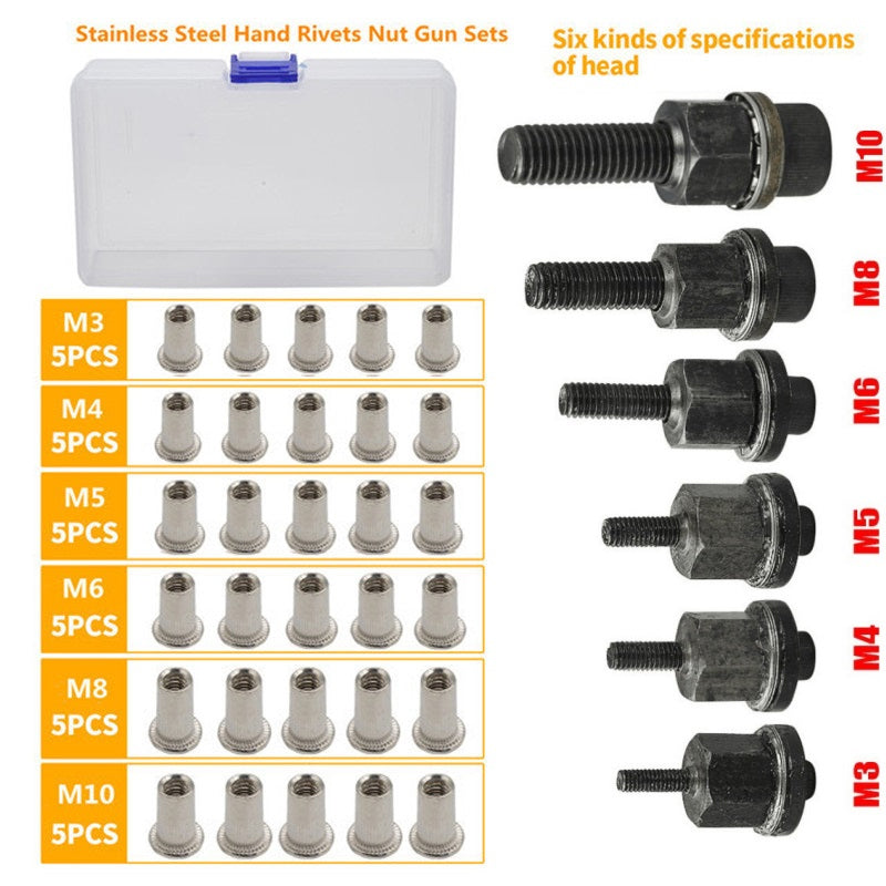 🔩Threaded Insert Nut Rivet Nuts Set with Flat Head🔩