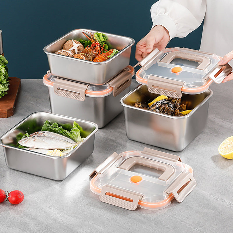 Stainless Steel Crisper Box with Portable Handle