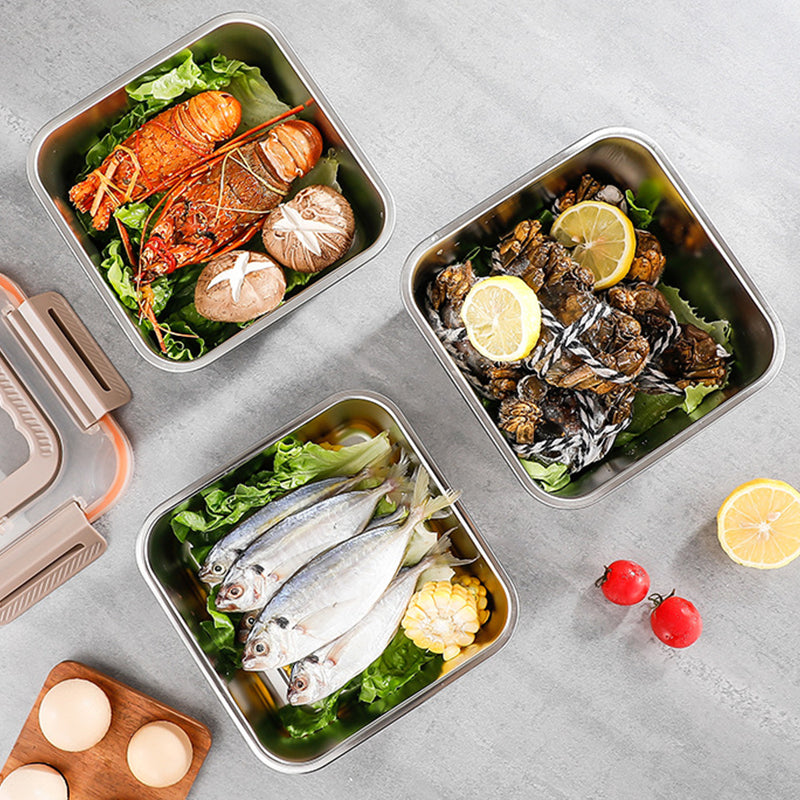 Stainless Steel Crisper Box with Portable Handle