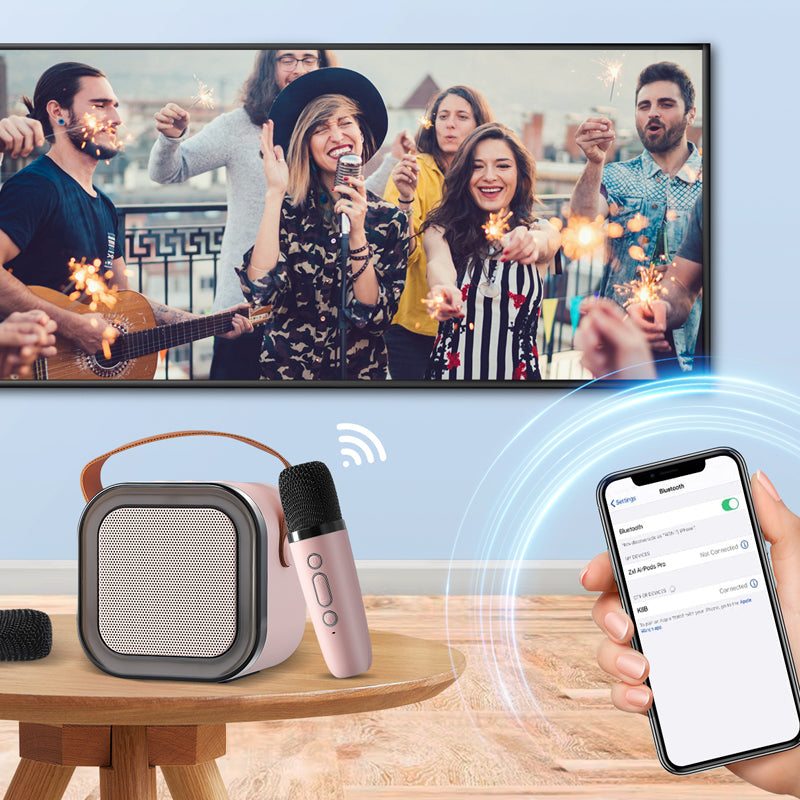 🔥Last Day Promotion 50% OFF -🎁Mini Karaoke Machine with Wireless Microphones