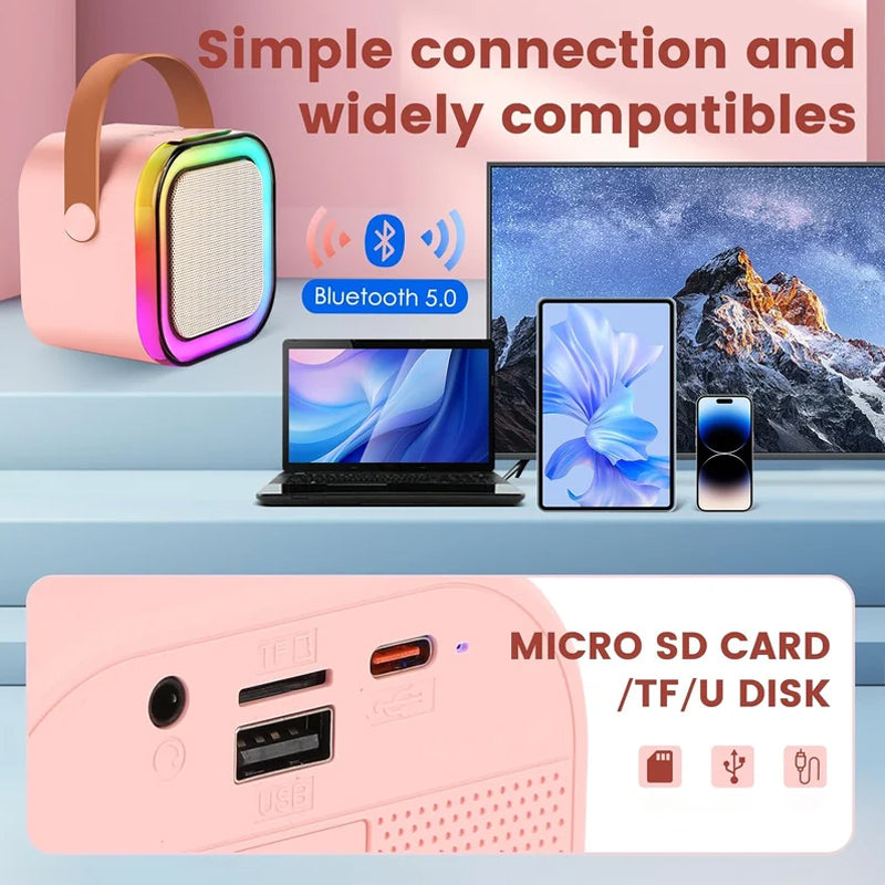 🔥Last Day Promotion 50% OFF -🎁Mini Karaoke Machine with Wireless Microphones