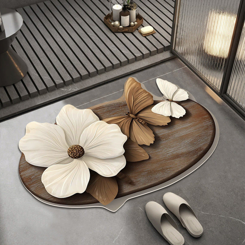 3D Realistic Pattern Non-Slip Absorbent Mat