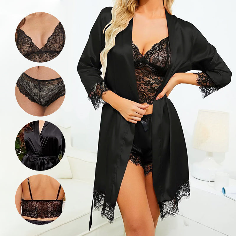 💖2025 HOT SALE 49% OFF💖Valentine's Day 4 sets of lace satin sling pajamas set🌹