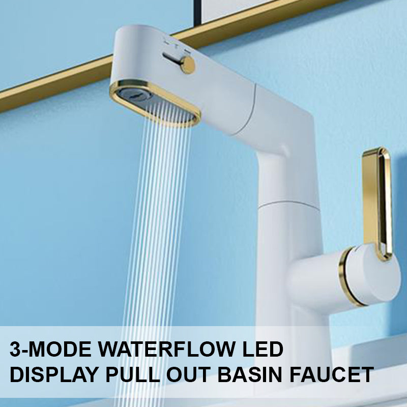 3-Mode Waterflow LED Display Pull Out Basin Faucet