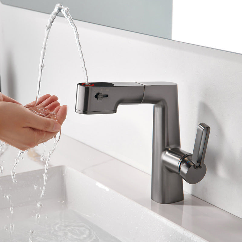 3-Mode Waterflow LED Display Pull Out Basin Faucet