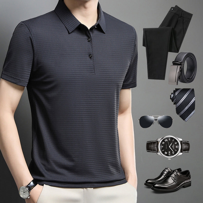 2025 New Arrivals✨Men's Breathable Cool Lapel Short Sleeve T-Shirt
