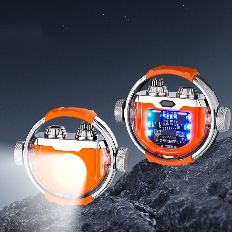 Creative Gyro Windproof Dual Arc Electric Lighter with Light