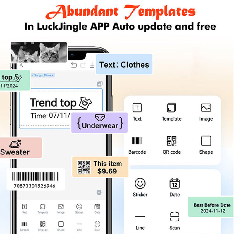 Portable Bluetooth Mini Label Printer