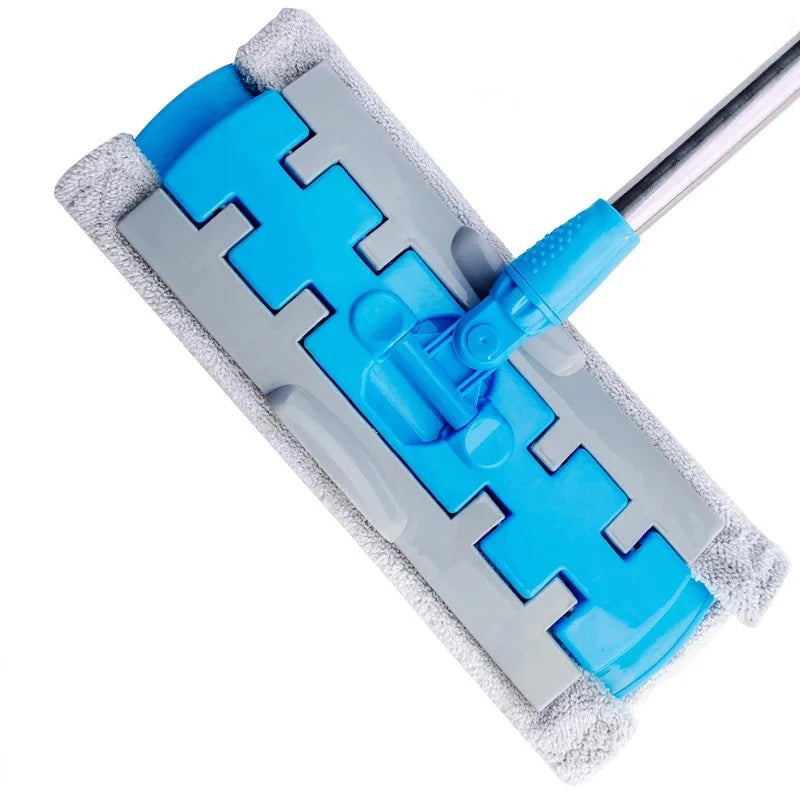 🏆Flat Mop with Stainless Steel Handle, come with Reusable Washable Mop Cloths