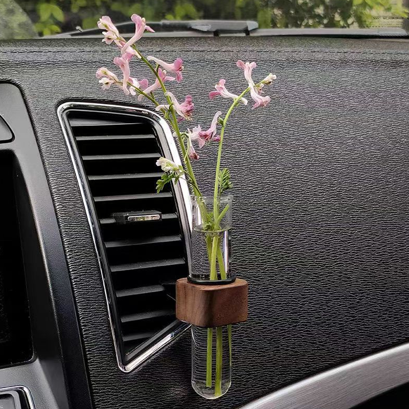 Glass Flower Vase for Car Air Vent