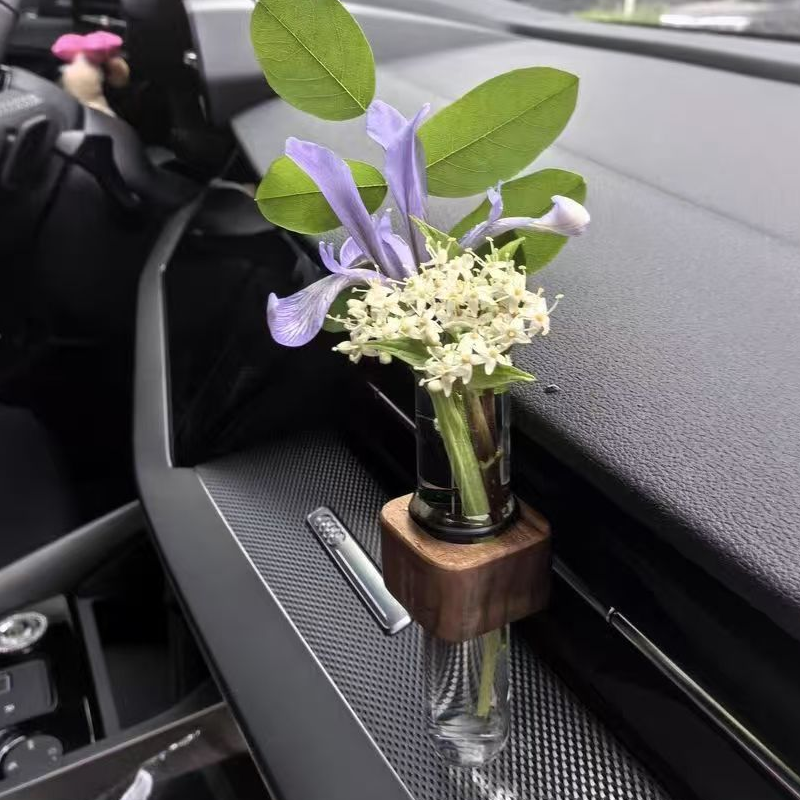 Glass Flower Vase for Car Air Vent