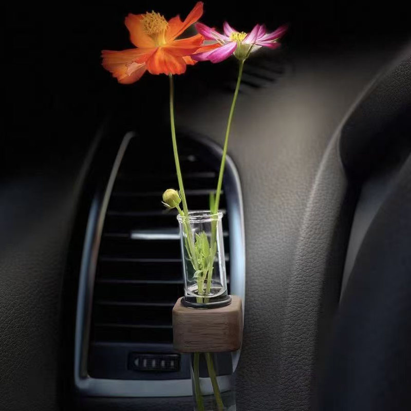 Glass Flower Vase for Car Air Vent