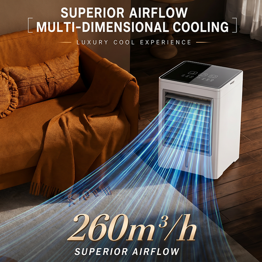 Bærbar 3-i-1 støjsvag ventilator aircondition