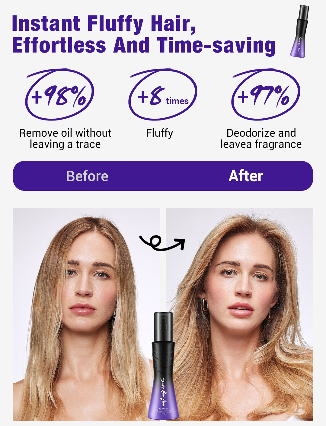 🔥Hot Sale 49% OFF🎁Leave-In Refreshing Voluminous Non-Sticky Spray for Hair Care💕