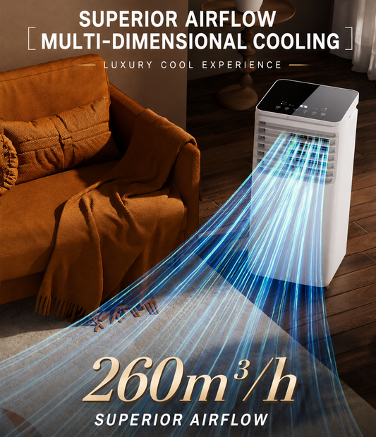 Bærbar 3-i-1 støjsvag ventilator aircondition