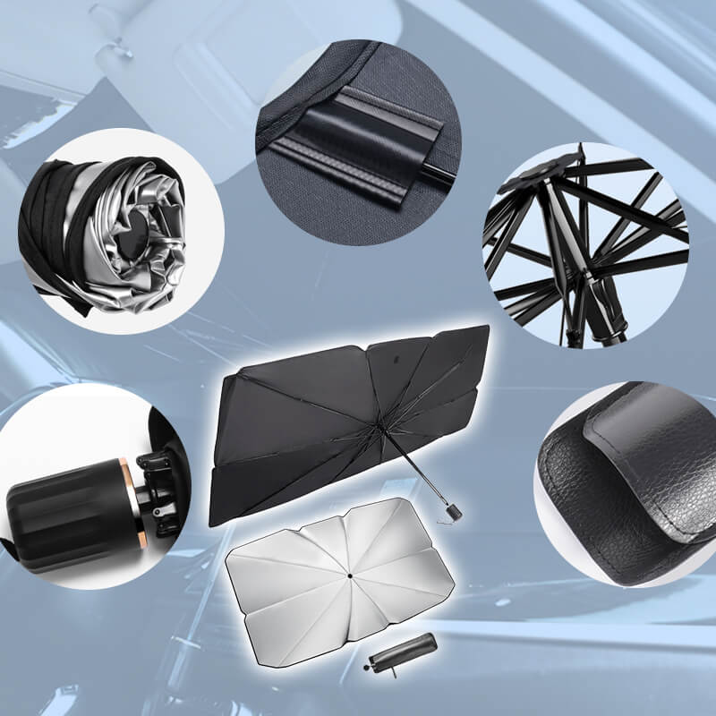 🔥Car Windshield Sun Shade Umbrella - Foldable Car Umbrella Sunshade Cover UV Block Car Front Window (Heat Insulation Protection) for Auto Windshield Covers Most Cars