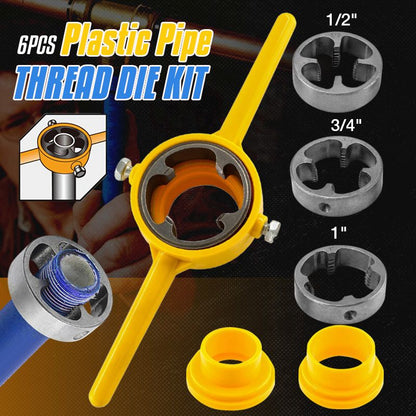🔥Hot Sale🔥6PCS Plastic Pipe Thread Die Kit