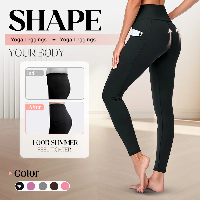 High-Waisted Butt Lifting Tummy Control Shaping Training Leggings with Side Pocket