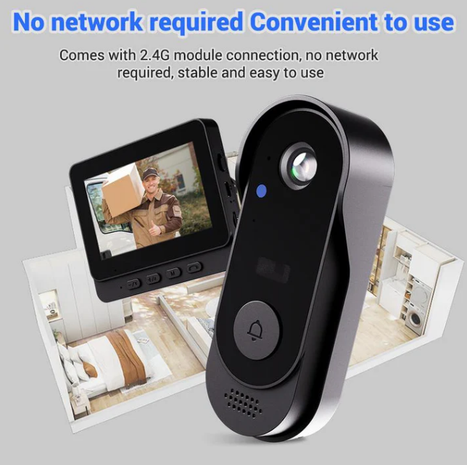✈️Free shipping✈️Wireless doorbell camera: 1080P, 170° angle, 4.3-inch screen, IPX65 outdoor waterproof, night vision