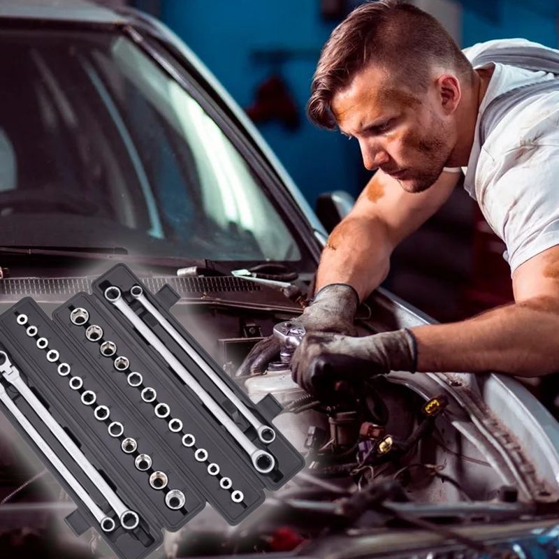 💥15pcs Adjustable Ratchet Wrench Kit🎅Great Gift🎁（Great Sale⛄ Free Shipping）