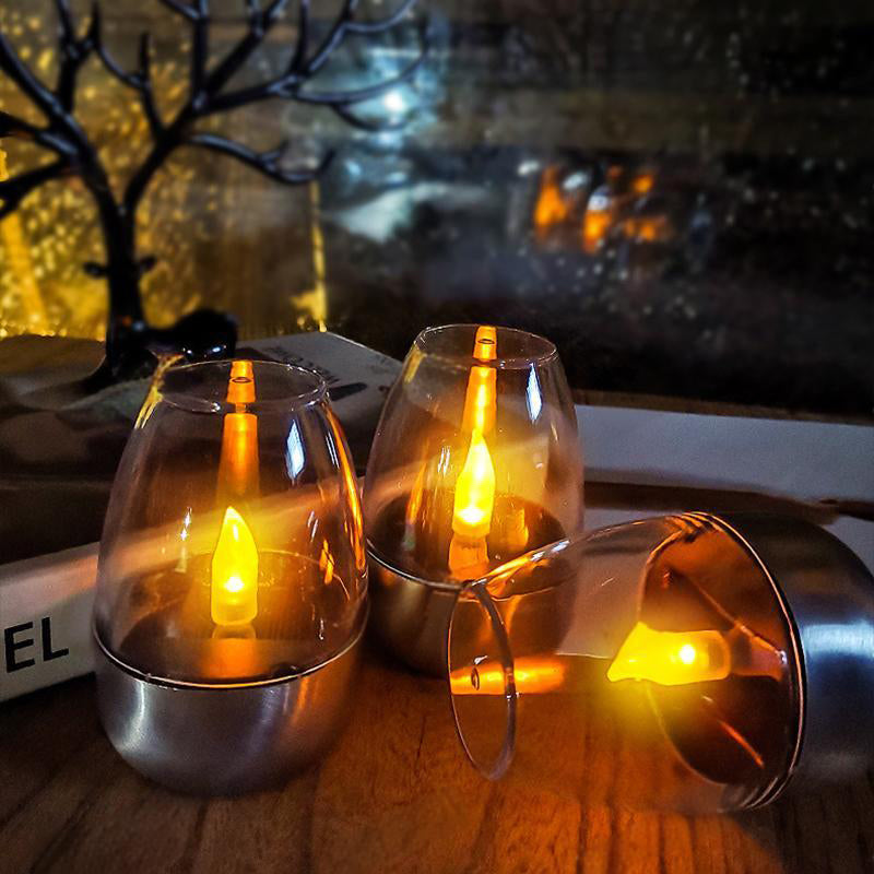 ✨Solar Power Tea Lights Outdoor Flameless Flicker IP65 Waterproof Table Lamp LED Candles with Dusk to Dawn Sensor for Lantern Garden Camping Party Home Decorations Warm Color🔥🕯️