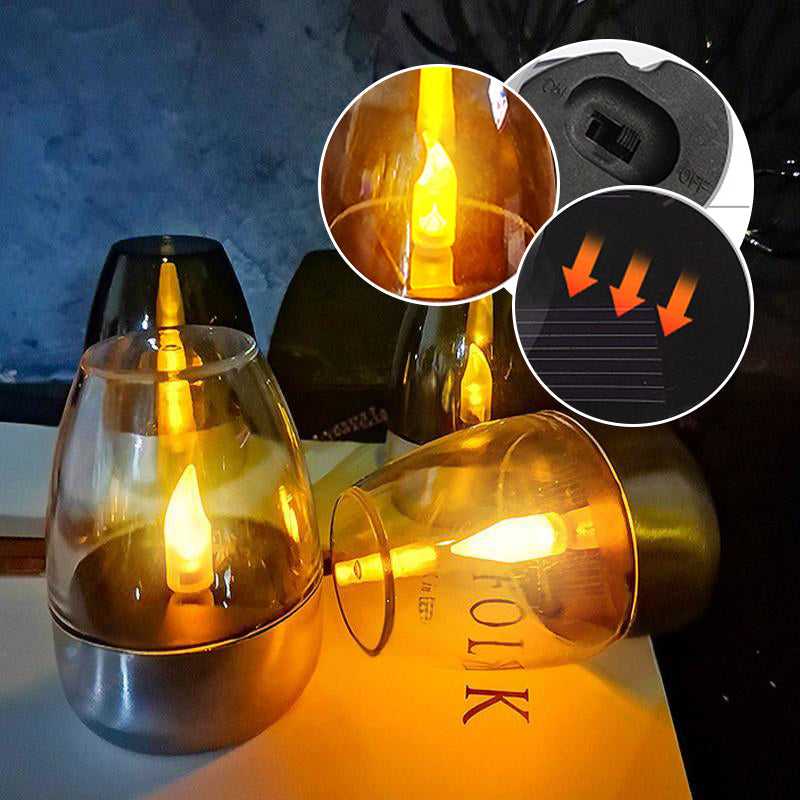 ✨Solar Power Tea Lights Outdoor Flameless Flicker IP65 Waterproof Table Lamp LED Candles with Dusk to Dawn Sensor for Lantern Garden Camping Party Home Decorations Warm Color🔥🕯️