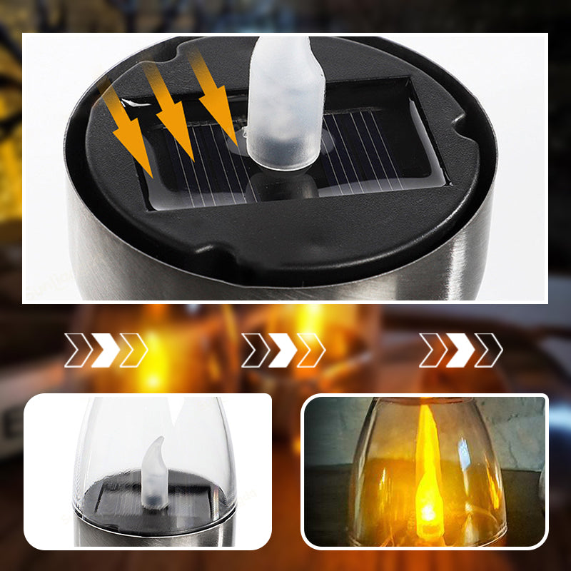 ✨Solar Power Tea Lights Outdoor Flameless Flicker IP65 Waterproof Table Lamp LED Candles with Dusk to Dawn Sensor for Lantern Garden Camping Party Home Decorations Warm Color🔥🕯️