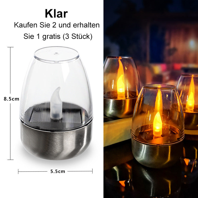 ✨Solar Power Tea Lights Outdoor Flameless Flicker IP65 Waterproof Table Lamp LED Candles with Dusk to Dawn Sensor for Lantern Garden Camping Party Home Decorations Warm Color🔥🕯️