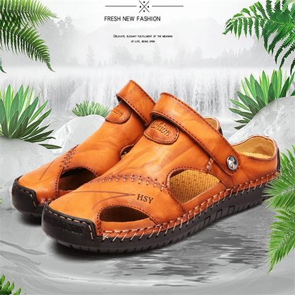 👣Large Size Soft Leather Men's Breathable Outdoor Sandals