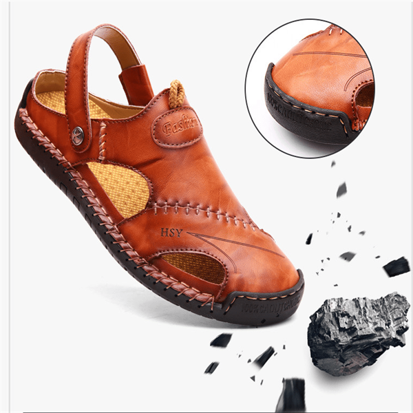 👣Large Size Soft Leather Men's Breathable Outdoor Sandals