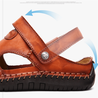 👣Large Size Soft Leather Men's Breathable Outdoor Sandals