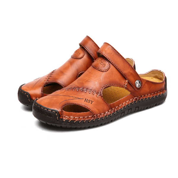 👣Large Size Soft Leather Men's Breathable Outdoor Sandals
