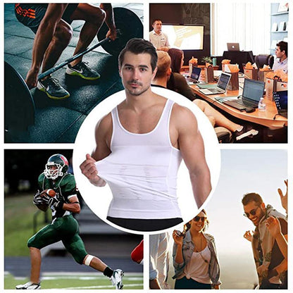 🌸💪Men's Slimming Tummy Control Chest Undershirt Shapewear！💪Buy 2 and get free shipping directly to get you in shape every day!