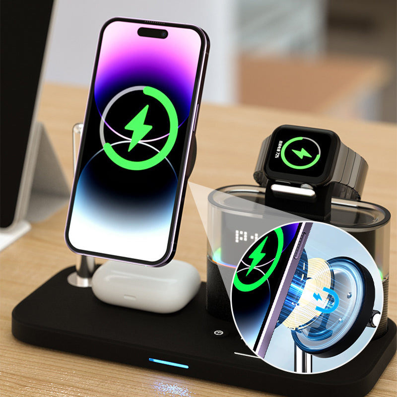 3-in-1 Wireless Charging Station with Alarm Clock