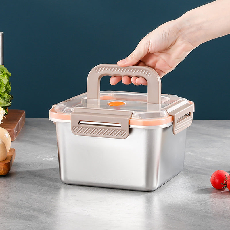 Stainless Steel Crisper Box with Portable Handle