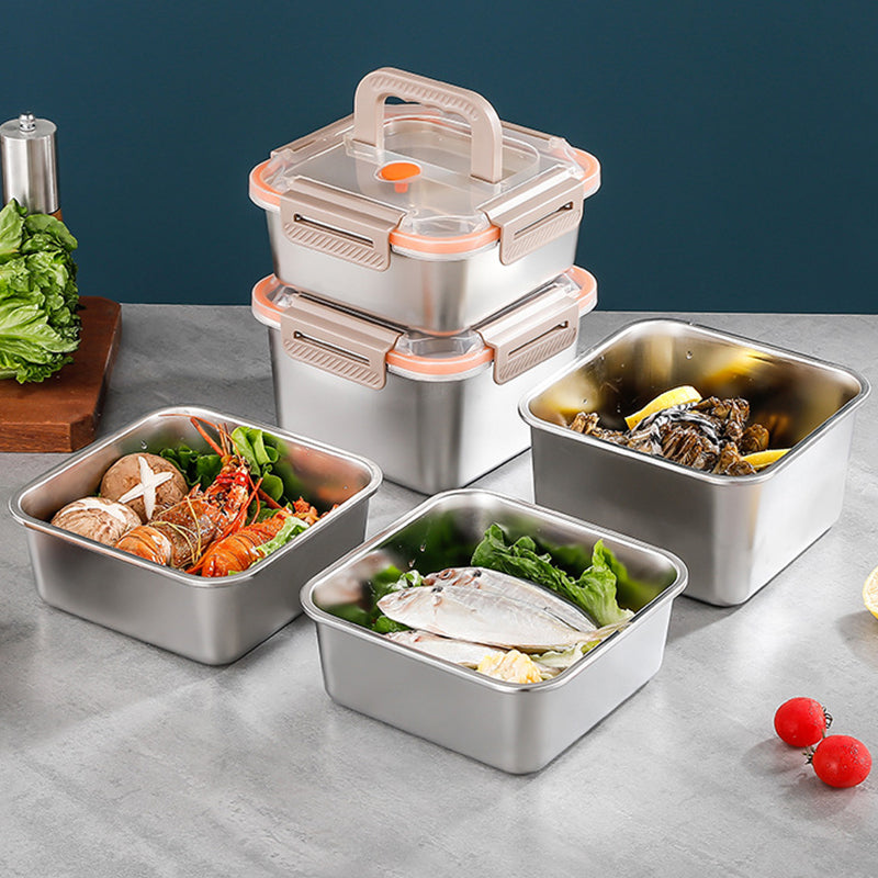 Stainless Steel Crisper Box with Portable Handle