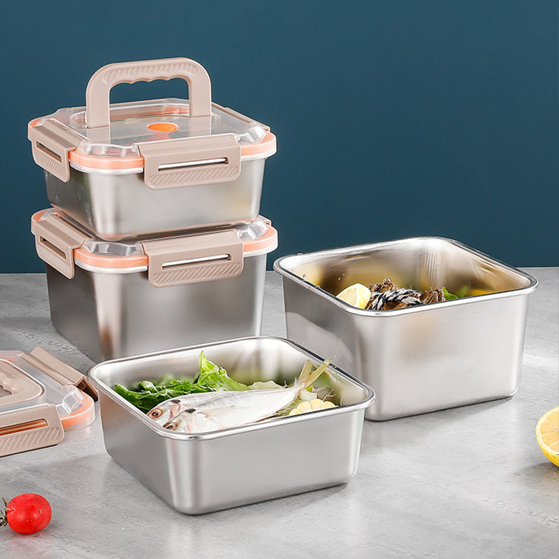 Stainless Steel Crisper Box with Portable Handle