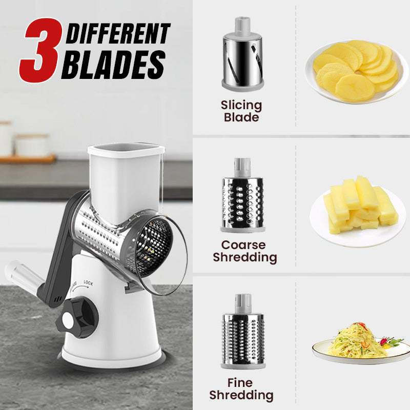 🔥 2025 Kitchen Deals! 🔥 Multifunctional Manual Rotary Grater & Chopper – Slice & Shred with Ease! 🚀🥕