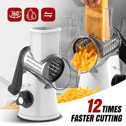🔥 2025 Kitchen Deals! 🔥 Multifunctional Manual Rotary Grater & Chopper – Slice & Shred with Ease! 🚀🥕